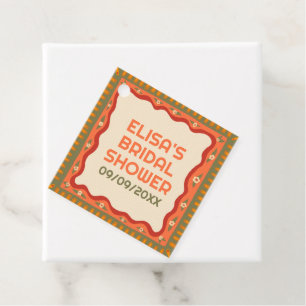 Retro Boho Plezier Handgemaakte BRUIDSSCHUDDEMAAL Bedankjes Labels