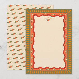 Retro Boho Plezier Handgemaakte BRUIDSSCHUDDEMAAL  Bedankkaart