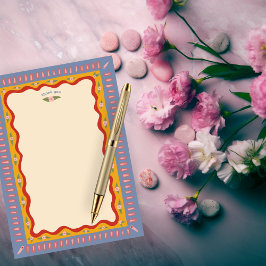 Retro Boho Plezier Handgemaakte BRUIDSSCHUDDEMAAL  Bedankkaart
