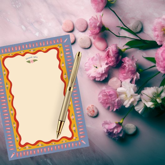 Retro Boho Plezier Handgemaakte BRUIDSSUITE OP MAA Bedankkaart