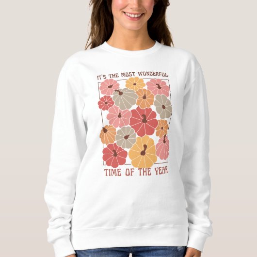 Retro Boho Pompoenen met Herfst Quote Trui (Voorkant)