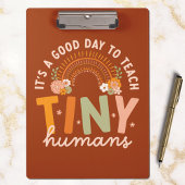 Retro Boho Preschool Leraar Quote Klembord