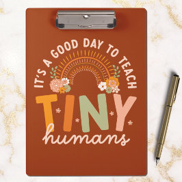 Retro Boho Preschool Leraar Quote Klembord