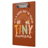 Retro Boho Preschool Leraar Quote Klembord (Links)