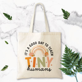 Retro Boho Preschool Leraar Quote Tote Bag