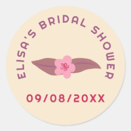 Retro Boho Pret Fun Bloemstuk Aangepaste Bruidsdou Ronde Sticker