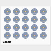 Retro Boho Pret Fun Bloemstuk Aangepaste Bruidsdou Ronde Sticker (Vel)