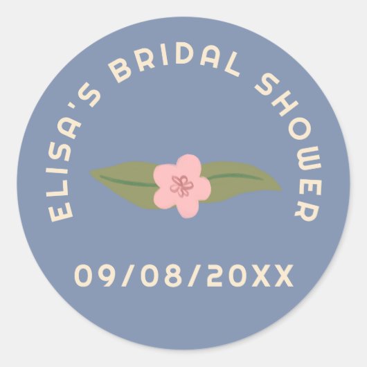 Retro Boho Pret Fun Bloemstuk Aangepaste Bruidsdou Ronde Sticker (Voorkant)