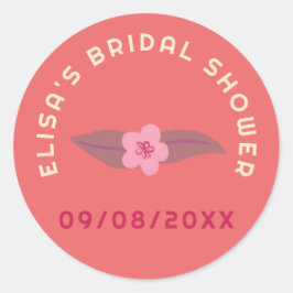 Retro Boho Pret Fun Bloemstuk Aangepaste Bruidsdou Ronde Sticker