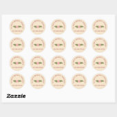 Retro Boho Pret Fun Bloemstuk Aangepaste Bruidsdou Ronde Sticker (Vel)