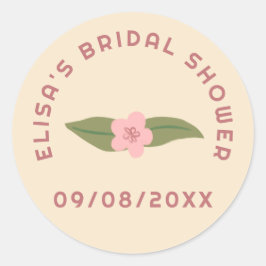 Retro Boho Pret Fun Bloemstuk Aangepaste Bruidsdou Ronde Sticker