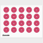 Retro Boho Pret Fun Bloemstuk Aangepaste Bruidsdou Ronde Sticker (Vel)