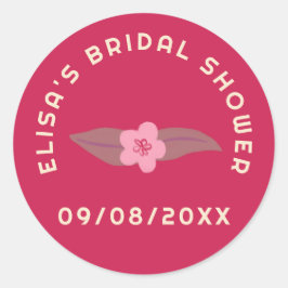 Retro Boho Pret Fun Bloemstuk Aangepaste Bruidsdou Ronde Sticker