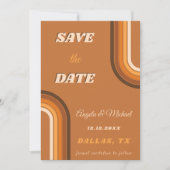 Retro Boho Rainbow 60s 70s Groovy Arch Save The Date (Voorkant)