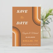 Retro Boho Rainbow 60s 70s Groovy  Arch Save The Date (Staand voorkant)