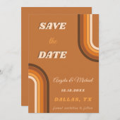 Retro Boho Rainbow 60s 70s Groovy  Arch Save The Date (Voorkant / Achterkant)