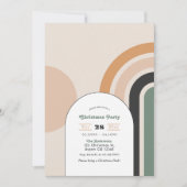 Retro Boho Rainbow Arch Kerstfeest Kaart (Voorkant)