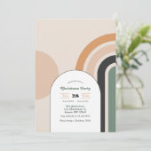 Retro Boho Rainbow Arch Kerstfeest Kaart (Staand voorkant)