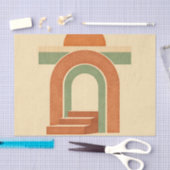 Retro Boho Rainbow Arch Minimalist Design Tissuepapier (Craft)