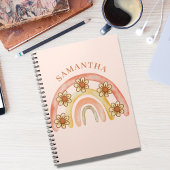Retro Boho Rainbow Naam Spiraal Foto Notitieboek