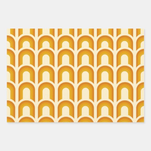 Retro Boho Rainbow Pattern 60s 70s 70s Inpakpapier Vel (Voorkant)