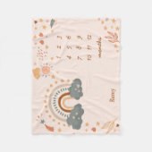 Retro Boho Rainbow Rust Baby Maanden Fleece Deken (Voorkant)