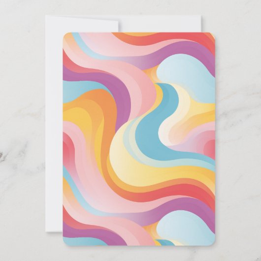 Retro Boho Rainbow Wave Bedankkaart (Achterkant)