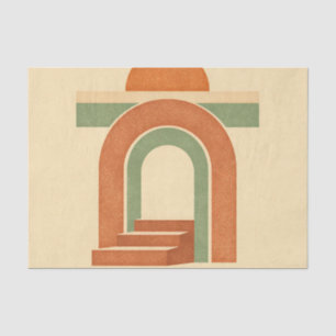 Retro Boho Regenboog Boog Minimalistisch Ontwerp Tissuepapier