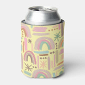 Retro Boho Regenboog Drankkoeler Blikjeskoeler (Blikje Voorkant)