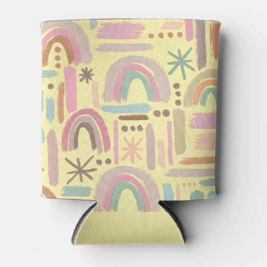Retro Boho Regenboog Drankkoeler Blikjeskoeler (Voorkant)
