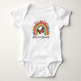 Retro Boho Regenboog Geloof in Jezelf Vlinder Romper