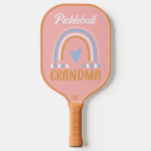 Retro Boho Regenboog Oma gepersonaliseerd Pickleball Paddle (Voorkant)