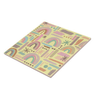 Retro Boho Regenboog Sieraardewerk Tegel Tegeltje
