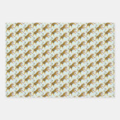 Retro Boho Roaring Tiger Orange Pink Inpakpapier Vel (Voorkant 3)