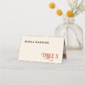 Retro Boho Rode Bloemen Patroon Opgevouwen Plaats  Plaatskaartje (Voorkant)