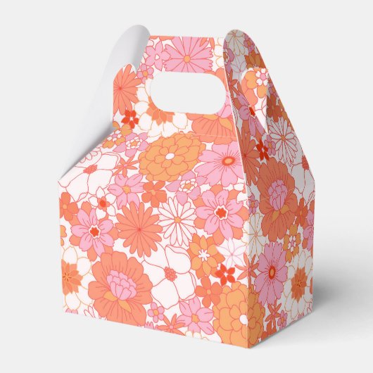 Retro Boho Roze Bloemen Custom Baby shower Bedankt Bedankdoosjes (Achterkant)