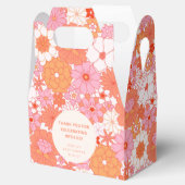 Retro Boho Roze Bloemen Custom Baby shower Bedankt Bedankdoosjes (Geopend)