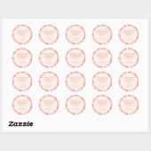 Retro Boho Roze Bloemen Custom Baby shower Bedankt Ronde Sticker (Vel)