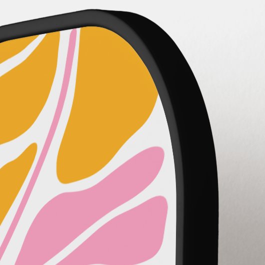 Retro Boho Roze Goud Sinaasappel Bloemen Gepersona Pickleball Paddle (Links Detail)