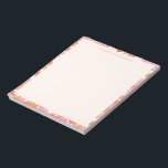 Retro Boho Roze Sinaasappel Bloemen Gepersonalisee Notitieblok<br><div class="desc">Retro Boho Roze en Sinaasappel Bloemen Schattige Gepersonaliseerde Naam Notitieblok</div>