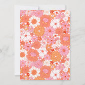 Retro Boho Roze Sinaasappel Bloemen Gepersonalisee Notitiekaartje (Achterkant)