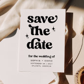 Retro Boho Save the Date Zwart-wit Kaarten