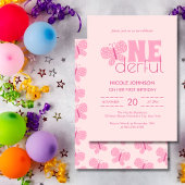 Retro Boho Schattige Vlinder Kinder 1e Verjaardag  Kaart