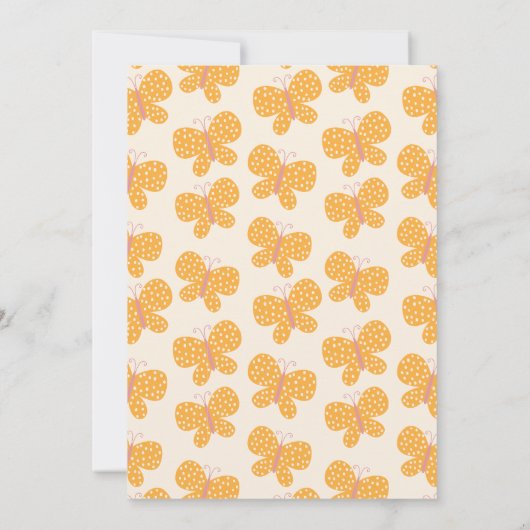 Retro Boho Schattige Vlinder Kinder 1e Verjaardag Kaart (Achterkant)