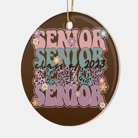 Retro Boho Senior 2023 Klasse van 2023 Afstuderen Keramisch Ornament (Links)