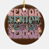 Retro Boho Senior 2023 Klasse van 2023 Afstuderen Keramisch Ornament (Achterkant)