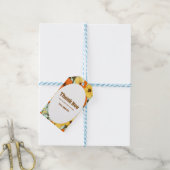 Retro Boho Sinaasappel Geel Bloemen Leuke Verjaard Cadeaulabel (Met Touw)