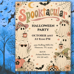Retro Boho Spooktacular Halloween-feest Kaart