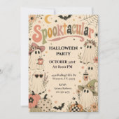 Retro Boho Spooktacular Halloween-feest Kaart (Voorkant)