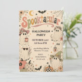 Retro Boho Spooktacular Halloween-feest Kaart (Staand voorkant)